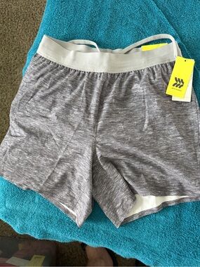 all in motion Heather Gray Athletic Shorts with White Waistband